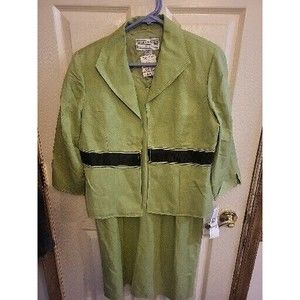 NWT - Jessica Howard Petites Kiwi/Black Dress and Jacket Outtfit - Sz 12P